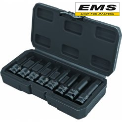 WWW.EMS.BG - МАГАЗИН ЗА МАЙСТОРИ - ЕМС ГРУП ООД РУСЕ - ВЛОЖКИ С НАКРАЙНИЦИ 1/2" ШЕСТОСТЕН 8 бр УДЪЛЖЕНИ CR-Mo TOPMASTER PROFESSIONAL 338801