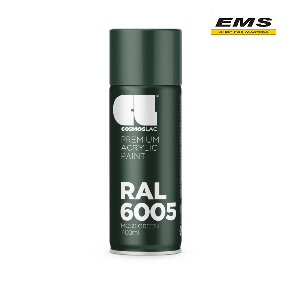 WWW.EMS.BG - МАГАЗИН ЗА МАЙСТОРИ - ЕМС ГРУП ООД РУСЕ - СПРЕЙ - БОЯ ЗЕЛЕН МЪХ RAL6005 COSMOSLAC 314 CL WWW.EMS.BG - МАГАЗИН ЗА МАЙСТОРИ - ЕМС ГРУП ООД РУСЕ - СПРЕЙ - БОЯ ЗЕЛЕН МЪХ RAL6005 COSMOSLAC 314 CL