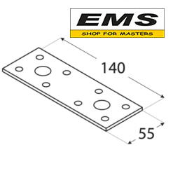 WWW.EMS.BG - МАГАЗИН ЗА МАЙСТОРИ - ЕМС ГРУП ООД РУСЕ - ПЛАНКА ПРАВА LP2 140х55х2,5мм ШИНА С ШИРОКИ ОТВОРИ DOMAX 4072