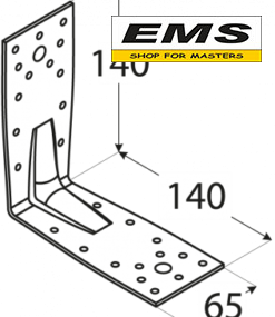 WWW.EMS.BG - МАГАЗИН ЗА МАЙСТОРИ - ЕМС ГРУП ООД РУСЕ - ПЛАНКА ЪГЛОВА KP5 140х140х65х2,5мм УСИЛЕНА DOMAX 4025