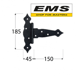 WWW.EMS.BG - МАГАЗИН ЗА МАЙСТОРИ - ЕМС ГРУП ООД РУСЕ - ПАНТА ZTO150 150 х 45 х 185 х 1.5 мм ЧЕРНА ДЕКОРАТИВНА DOMAX 892101