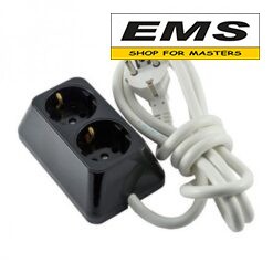 WWW.EMS.BG - МАГАЗИН ЗА МАЙСТОРИ - ЕМС ГРУП ООД РУСЕ - ЕЛ. РАЗКЛОНИТЕЛ 2 ГНЕЗДА КАБЕЛ ТРАПЕЦ МЕЛОПЛАМ
