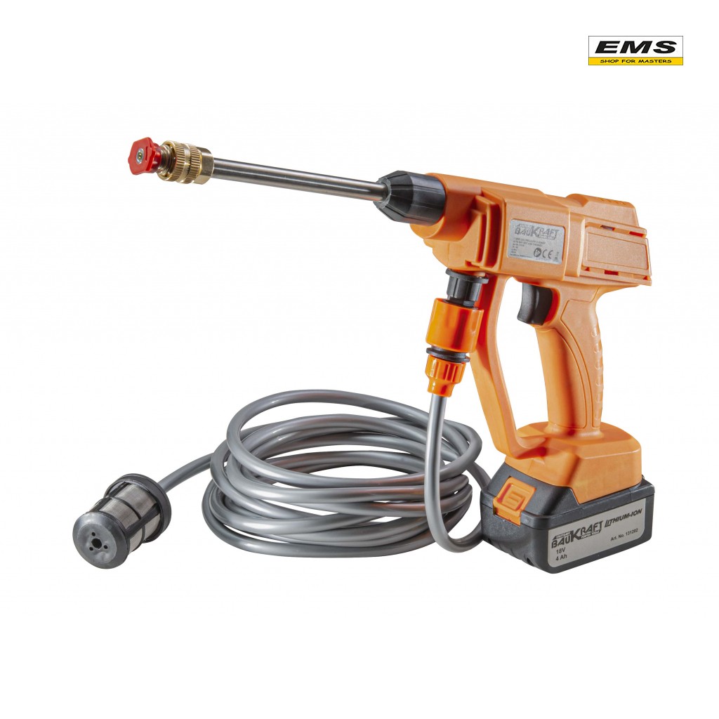 WWW.EMS.BG - МАГАЗИН ЗА МАЙСТОРИ - ЕМС ГРУП ООД РУСЕ - ВОДОСТРУЙКА АКУМУЛАТОРНА 18V (1x4,0Ah) BK-HPC09 Set BAUKRAFT 072107