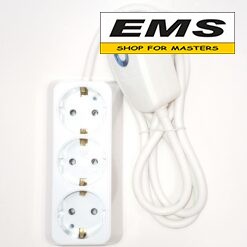 WWW.EMS.BG - МАГАЗИН ЗА МАЙСТОРИ - ЕМС ГРУП ООД РУСЕ - ЕЛ. РАЗКЛОНИТЕЛ 3 ГНЕЗДА 1,5м КАБЕЛ СЪС ЗАЩИТА БЯЛ МЕЛОПЛАМ 358989