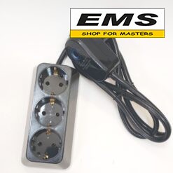 WWW.EMS.BG - МАГАЗИН ЗА МАЙСТОРИ - ЕМС ГРУП ООД РУСЕ - ЕЛ. РАЗКЛОНИТЕЛ 3 ГНЕЗДА 1,5м КАБЕЛ СЪС ЗАЩИТА ЧЕРЕН МЕЛОПЛАМ 358965
