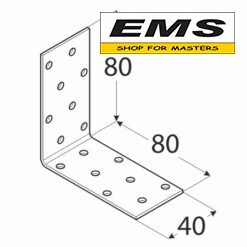 WWW.EMS.BG - МАГАЗИН ЗА МАЙСТОРИ - ЕМС ГРУП ООД РУСЕ - ПЛАНКА ЪГЛОВА KМ7 80х80х40х2,0мм DOMAX 4107