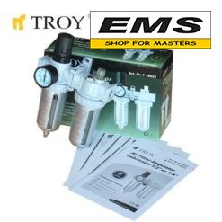 WWW.EMS.BG - МАГАЗИН ЗА МАЙСТОРИ - ЕМС ГРУП ООД РУСЕ - ПНЕВМАТИЧЕН РЕГУЛАТОР + ФИЛТЪР + ОМАСЛИТЕЛ 1/4" TROY 18624