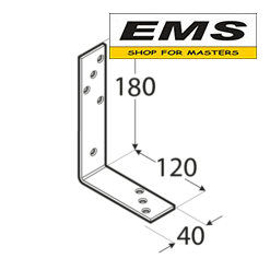 WWW.EMS.BG - МАГАЗИН ЗА МАЙСТОРИ - ЕМС ГРУП ООД РУСЕ - ПЛАНКА ЪГЛОВА KB3 180х120х40х5мм DOMAX 4017