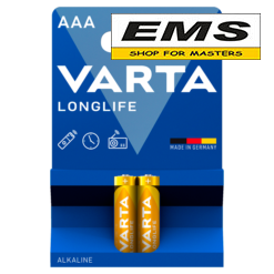 WWW.EMS.BG - МАГАЗН ЗА МАЙСТОРИ - ЕМС ГРУП ООД РУСЕ - БАТЕРИЯ 1.5V R03 ААА ALKALINE LONGLIFE /х2бр/ VARTA 594726