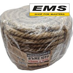 WWW.EMS.BG - МАГАЗИН ЗА МАЙСТОРИ - ЕМС ГРУП ООД РУСЕ - ВЪЖЕ Ф12мм - 50м КОНОПЕНО (ЮТА) POWERCORD 75348