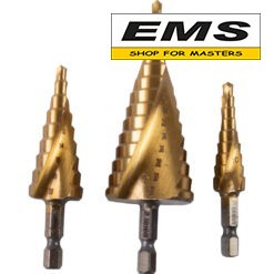 WWW.EMS.BG - МАГАЗИН ЗА МАЙСТОРИ - ЕМС ГРУП ООД РУСЕ СВРЕДЛА СТЪПАЛОВИДНИ Ø4-12,4-20,4-32mm Set ЗА ЛАМАРИНА 3 БРОЯ К-КТ RAIDER 150685
