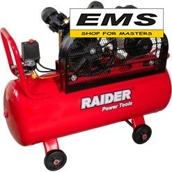 WWW.EMS.BG - ЕМС ГРУП ООД РУСЕ - МАГАЗИН ЗА МАЙСТОРИ - КОМПРЕСОР 100л. 1,5kw 230v 170L/min 8bar 2 ЦИЛ. РЕМЪК RD-AC17 RAIDER 120117