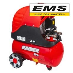 WWW.EMS.BG - ЕМС ГРУП ООД РУСЕ - МАГАЗИН ЗА МАЙСТОРИ - КОМПРЕСОР 24л. 1,5kw 230v 110L/min 8bar RDP-AC15 RAIDER 089415