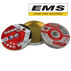 WWW.EMS.BG - ЕМС ГРУП ООД РУСЕ - МАГАЗИН ЗА МАЙСТОРИ - ДИСК Ф115х2.0х22.2mm A60T INOX ЗА РЯЗАНЕ НА МЕТАЛ МЕТ.КУТИЯ 10бр. PRO RAIDER 160157