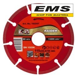 WWW.EMS.BG - ЕМС ГРУП ООД РУСЕ - МАГАЗИН ЗА МАЙСТОРИ - ДИСК Ф115х22,2 10мм ДИАМАНТЕН DRY RDP-DD28 RAIDER 162207