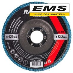 WWW.EMS.BG - МАГАЗИН ЗА МАЙСТОРИ - ЕМС ГРУП ООД РУСЕ - ДИСК Ф125х22,2мм ЛАМЕЛЕН G-40 СИНЯ ШКУРКА Zirconia RAIDER-164131