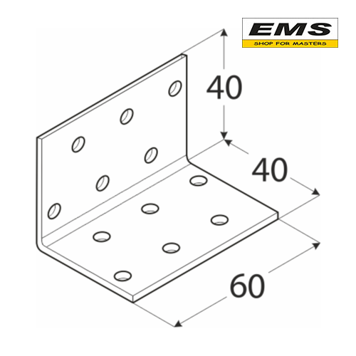 WWW.EMS.BG - МАГАЗИН ЗА МАЙСТОРИ - ЕМС ГРУП ООД РУСЕ - ПЛАНКА ЪГЛОВА KМ2 40х40х60х2,0мм DOMAX 4102