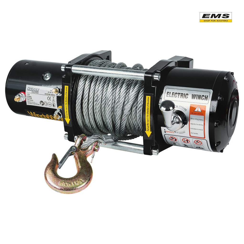 WWW.EMS.BG - МАГАЗИН ЗА МАЙСТОРИ - ЕМС ГРУП ООД РУСЕ - АВТОЛЕБЕДКА 12v 2722kg 2.76 kW Ø7.2mm 24m RD-EW11 121611
