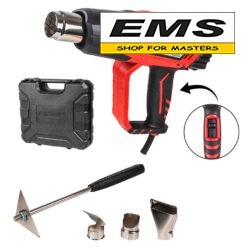 WWW.EMS.BG - ЕМС ГРУП ООД РУСЕ - МАГАЗИН ЗА МАЙСТОРИ - ПИСТОЛЕТ ЗА ГОРЕЩ ВЪЗДУХ 2000w 2 СТЕПЕНИ КУФАР RD-HG26 RAIDER 074314