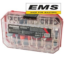 WWW.EMS.BG - ЕМС ГРУП ООД РУСЕ - АКСЕСОАРИ ЗА ШЛИФОВАЛКА 227бр. К-Т В КУФАР RAIDER 138407