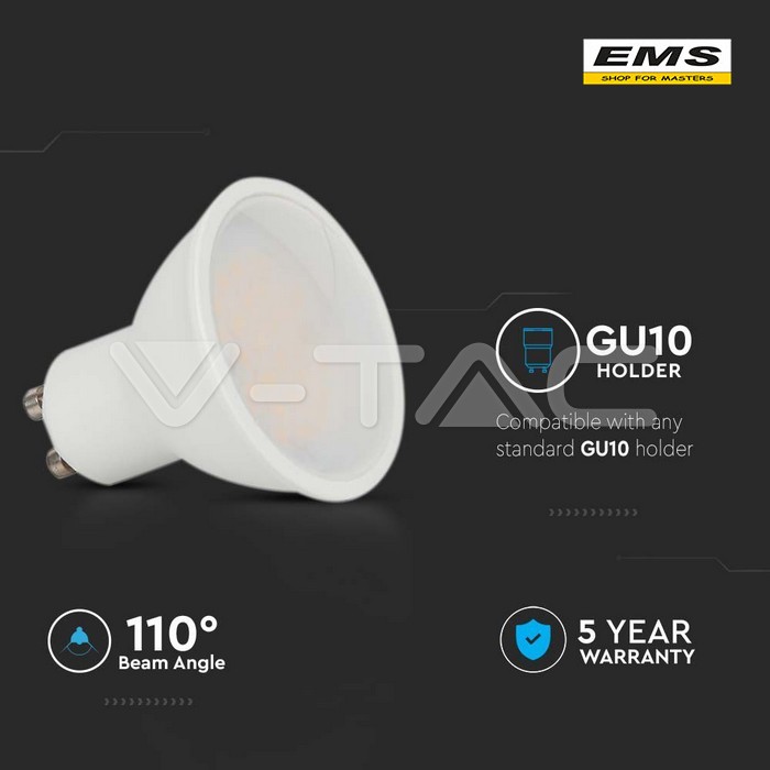 WWW.EMS.BG - МАГАЗИН ЗА МАЙСТОРИ - ЕМС ГРУП ООД РУСЕ - ЛАМПА LED 4.5w-220v-GU10-6500k SAMSUNG V-TAC 21203
