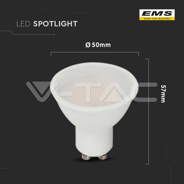 WWW.EMS.BG - МАГАЗИН ЗА МАЙСТОРИ - ЕМС ГРУП ООД РУСЕ - ЛАМПА LED 4.5w-220v-GU10-6500k SAMSUNG V-TAC 21203
