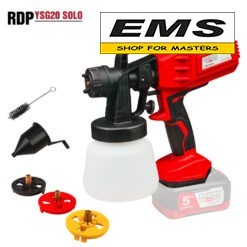 WWW.EMS.BG - МАГАЗИН ЗА МАЙСТОРИ - R20 ПИСТОЛЕТ ЗА БОЯ 20v+3 ДЮЗИ : Ø1,5 2,0 2,5mm 0,8L RDP-YSG20 Solo RAIDER 074208