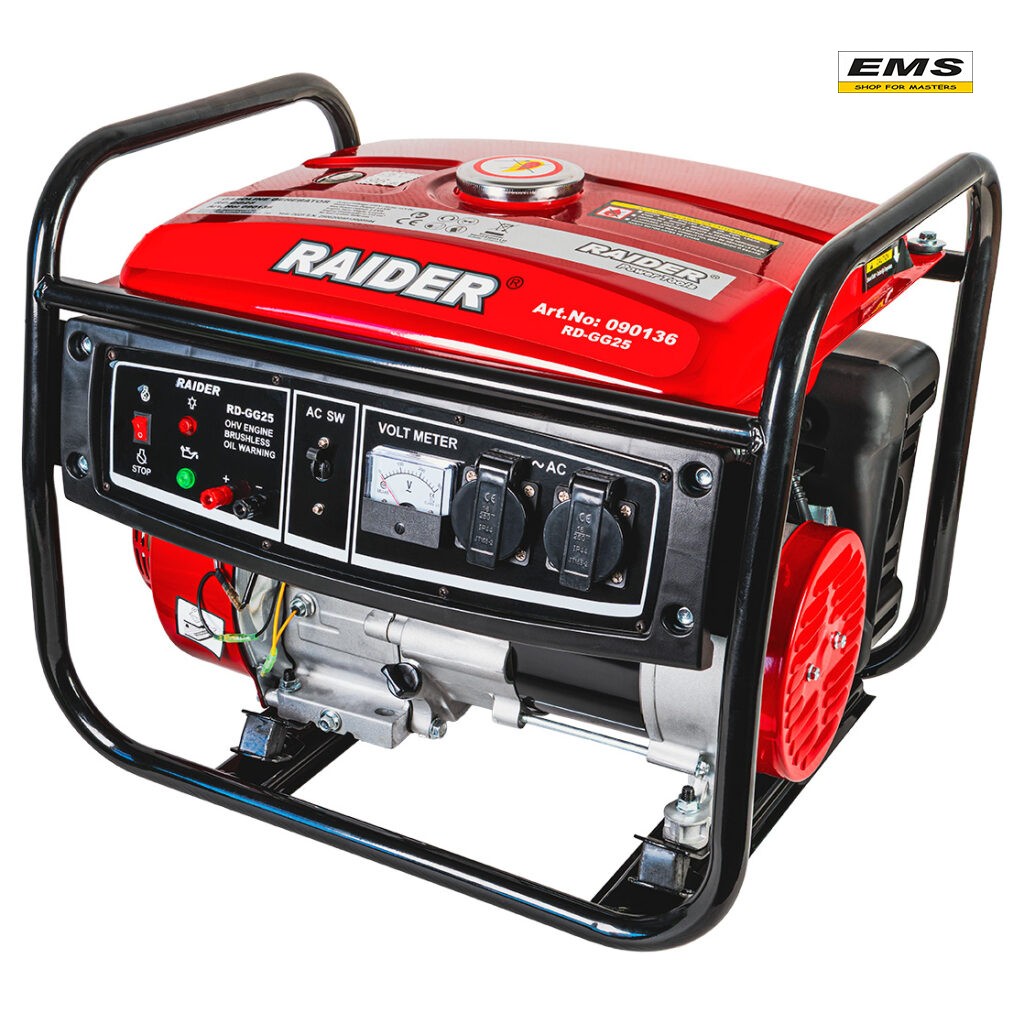 WWW.EMS.BG - МАГАЗИН ЗА МАЙСТОРИ - ГЕНЕРАТОР ЗА ТОК БЕНЗИНОВ 2,8kw RD-GG25 RAIDER 090136