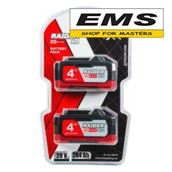 WWW.EMS.BG - МАГАЗИН ЗА МАЙСТОРИ - R20 БАТЕРИИ 20V - 2х4,0 Ah ЗА СЕРИЯТА RDP-R20 System RAIDER 131176