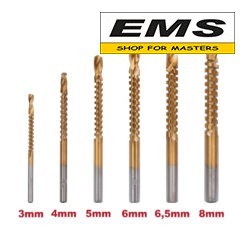 WWW.EMS.BG - МАГАЗИН ЗА МАЙСТОРИ - СВРЕДЛО-ФРЕЗЕР HSS+TIN 6бр. Ø3-8mm к-т RAIDER 150694