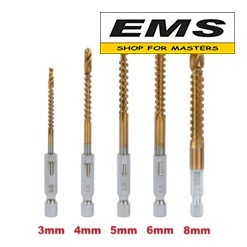 WWW.EMS.BG - МАГАЗИН ЗА МАЙСТОРИ - СВРЕДЛО-ФРЕЗЕР HSS+TIN 5бр. Ø3-8mm к-т - 1/4 HEX RAIDER 150695