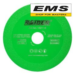 WWW.EMS.BG - МАГАЗИН ЗА МАЙСТОРИ - ДИСК ДИАМАНТЕН ЗА РЯЗАНЕ НА СТЪКЛО Ø125x22,23x15мм RD-G01 RAIDER 162118