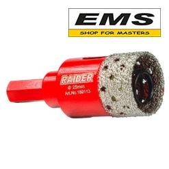 WWW.EMS.BG - МАГАЗИН ЗА МАЙСТОРИ - БОРКОРОНА DIAMOND Ø25мм С ПРУЖИНА ЗА БОРМАШИНА RAIDER 189113