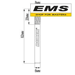 WWW.EMS.BG - МАГАЗИН ЗА МАЙСТОРИ - ФРЕЗЕР ЗА МЕТАЛ Ø8.0х20мм - Ø6х62мм ТИП-CX RDP RAIDER 154421