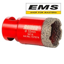 WWW.EMS.BG - МАГАЗИН ЗА МАЙСТОРИ - ЕМС ГРУП ООД РУСЕ -БОРКОРОНА DIAMOND DRY M14 Ø32мм RAIDER -157874