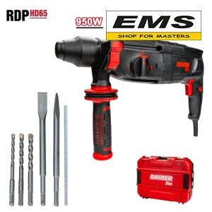 WWW.EMS.BG - МАГАЗИН ЗА МАЙСТОРИ - ПЕРФОРАТОР 950w 28мм SDS+ 3,2J РЕГУЛИРУЕМИ ОБОРОТИ 4F RDP-HD65 RAIDER 030349