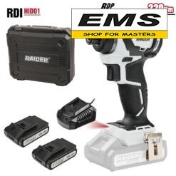 WWW.EMS.BG - МАГАЗИН ЗА МАЙСТОРИ - ВИНТОВЕРТ УДАРЕН Hex1/4" 20V 220Nm BL LED 2x2Ah КУФАР RDI-HID01 RAIDER 011507
