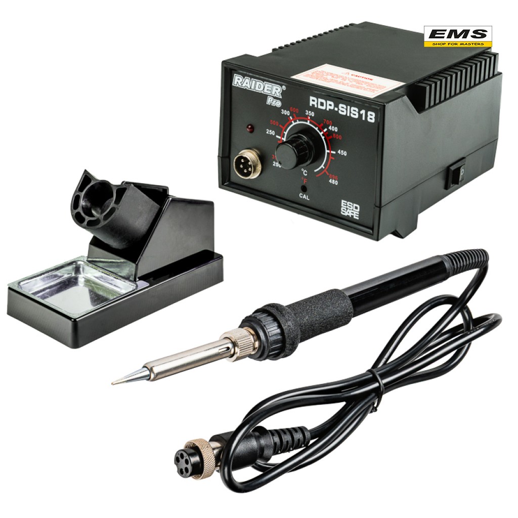 WWW.EMS.BG - МАГАЗИН ЗА МАЙСТОРИ - ПОЯЛНИК СЪС СТАНЦИЯ ЗА ЗАПОЯВАНЕ 100W 200-480°C RDP-SIS18 RAIDER 076418
