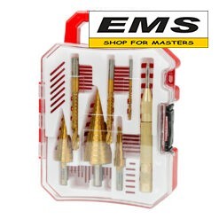WWW.EMS.BG - МАГАЗИН ЗА МАЙСТОРИ - СВРЕДЛА СТЪПАЛОВИДНИ 3бр. И ФРЕЗЕРИ Ø3,6,8мм TIN ЗА ЛАМАРИНА+АВТ.ЦЕНТЪР К-КТ RAIDER 150707