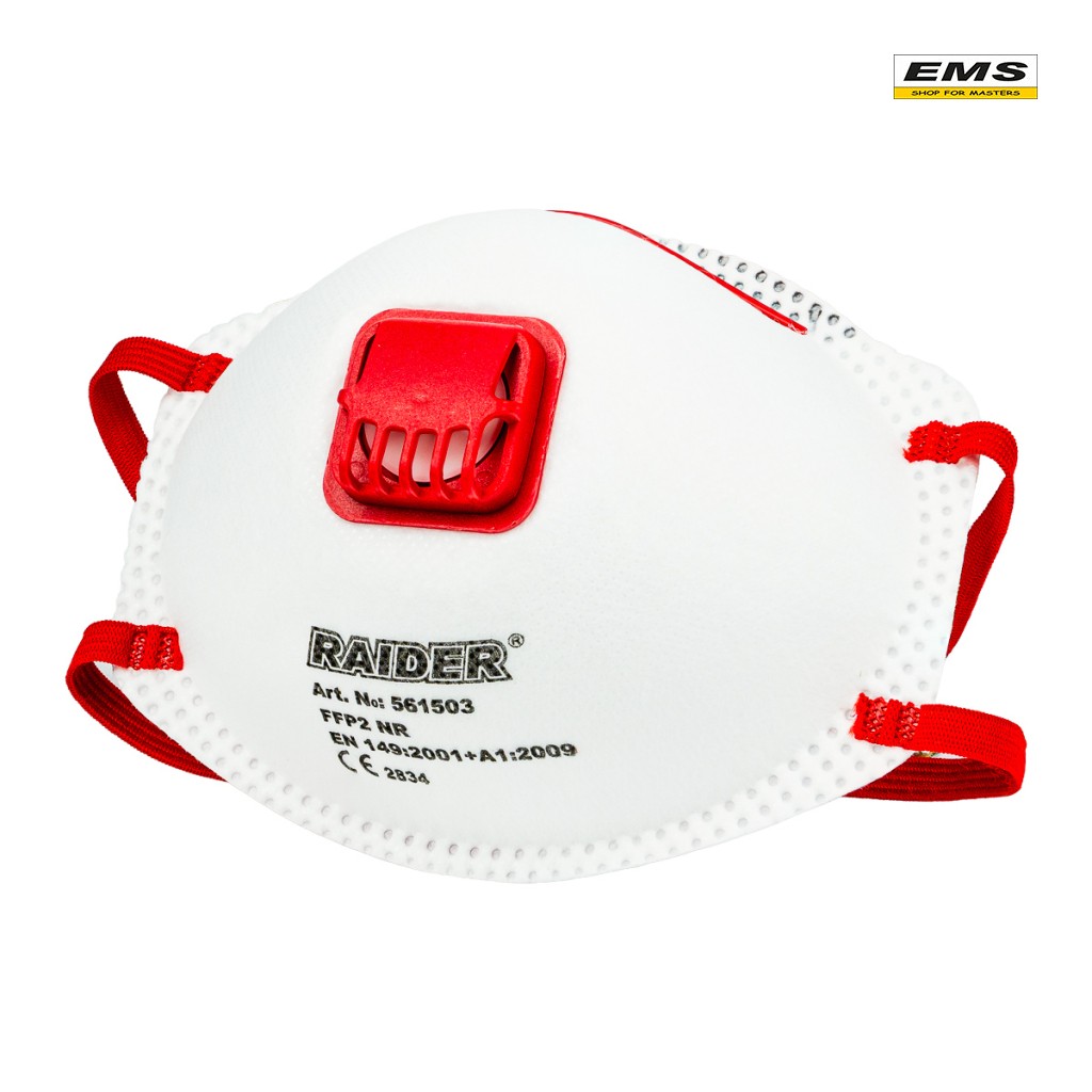 WWW.EMS.BG - МАГАЗИН ЗА МАЙСТОРИ - МАСКА ПРЕДПАЗНА ФИЛТРИРАЩА FFP2 С КЛАПА RAIDER 561503 WWW.EMS.BG - МАГАЗИН ЗА МАЙСТОРИ - МАСКА ПРЕДПАЗНА ФИЛТРИРАЩА FFP2 С КЛАПА RAIDER 561503