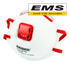 WWW.EMS.BG - МАГАЗИН ЗА МАЙСТОРИ - МАСКА ПРЕДПАЗНА ФИЛТРИРАЩА FFP2 С КЛАПА 10бр. RAIDER 561505