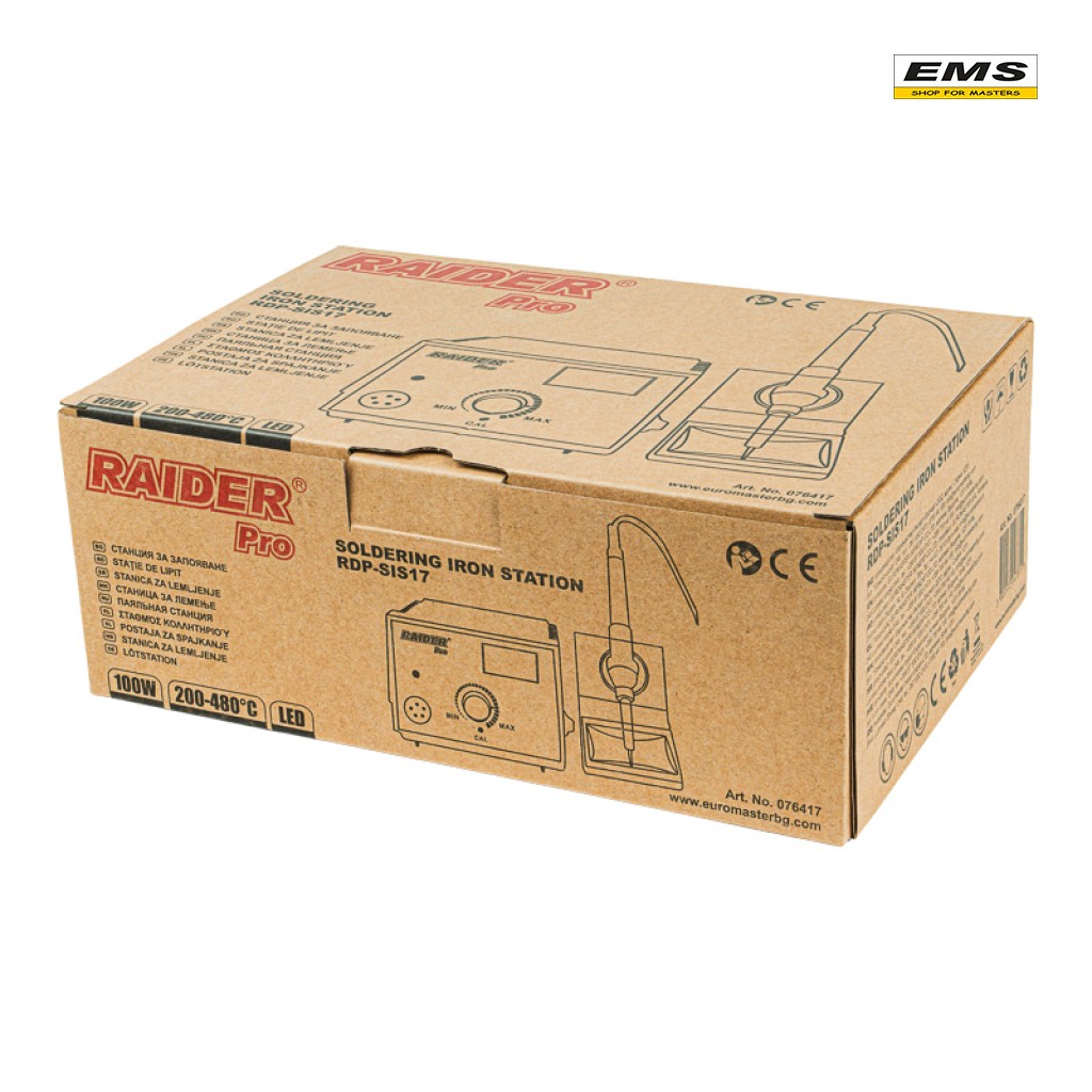 WWW.EMS.BG - МАГАЗИН ЗА МАЙСТОРИ - ПОЯЛНИК СЪС СТАНЦИЯ ЗА ЗАПОЯВАНЕ 100W 200-480°C LED RDP-SIS17 RAIDER 076417 WWW.EMS.BG - МАГАЗИН ЗА МАЙСТОРИ - ПОЯЛНИК СЪС СТАНЦИЯ ЗА ЗАПОЯВАНЕ 100W 200-480°C LED RDP-SIS17 RAIDER 076417